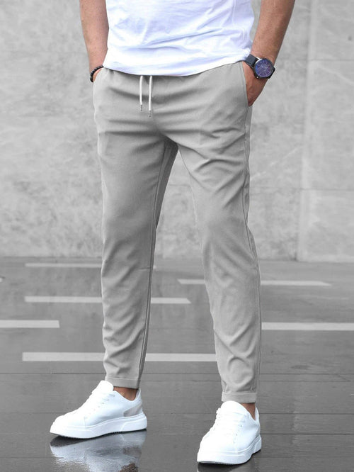 DenimDare™ Men’s Slim Fit Casual Pants With Drawstring & Pockets